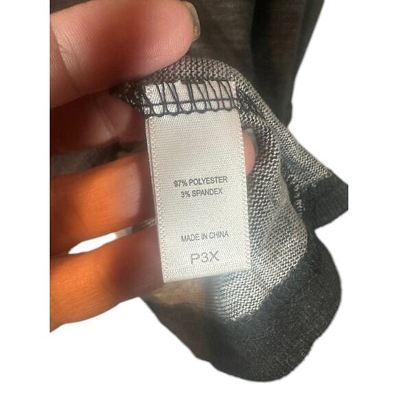 Muk Luks Gray Long Ruched Sleeve Soft Crew Neck Pullover Top Shirt Women Sz P3X - Picture 9 of 9